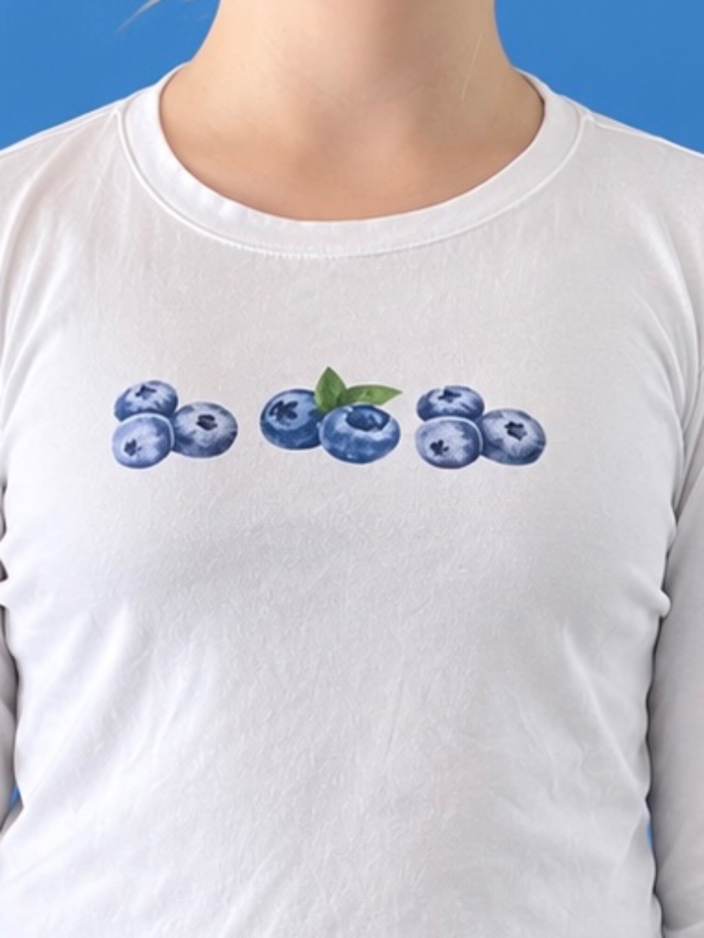 Le Lis Blueberry Long Sleeve Crop Top – Size Small